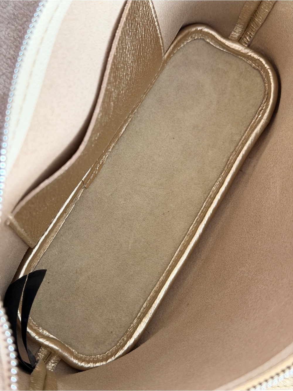 Madewell Bright Shiny Metallic Gold Pebbled Leather Crossbody Bag #303 - Picture 10 of 17